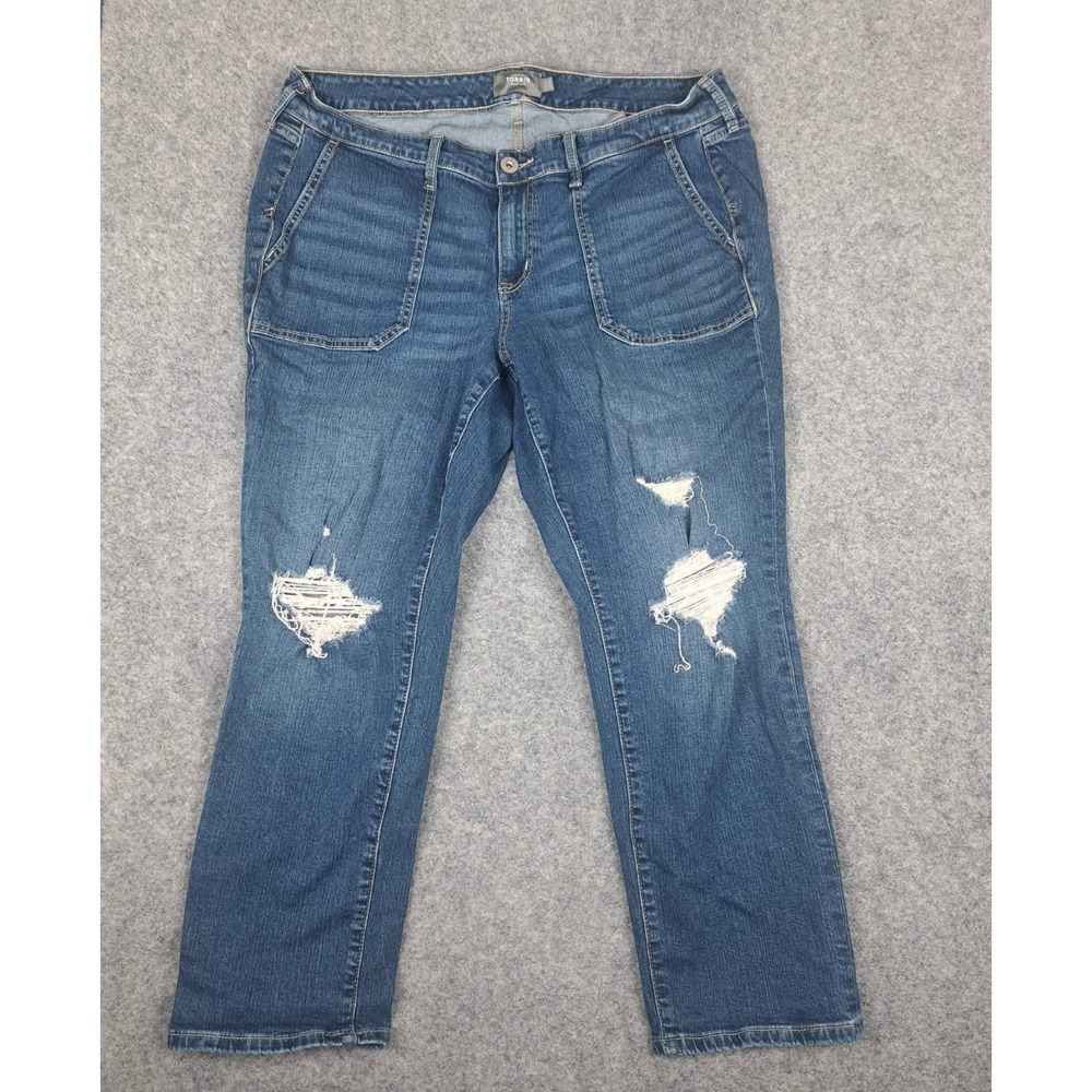 Torrid Jeans Feel The Fit Women 16R Blue Denim Cotton Stretch‎ Mid Large Pockets